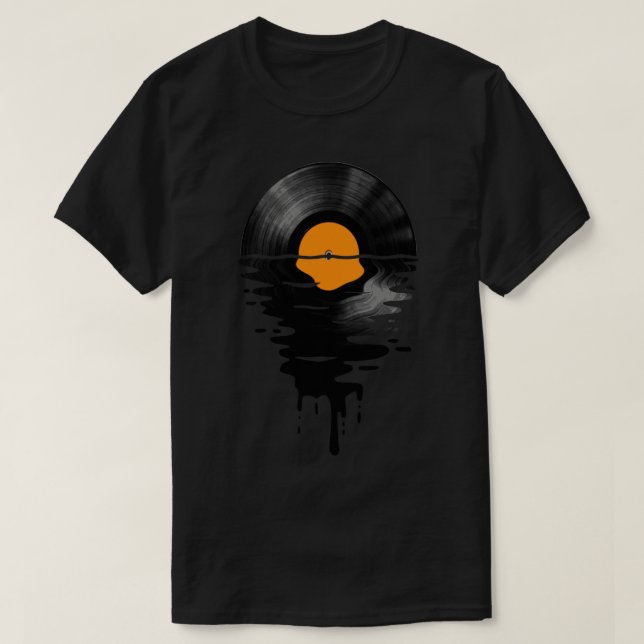 Camiseta Vinyl LP Music Record Naranja Sunset (Diseño del anverso)