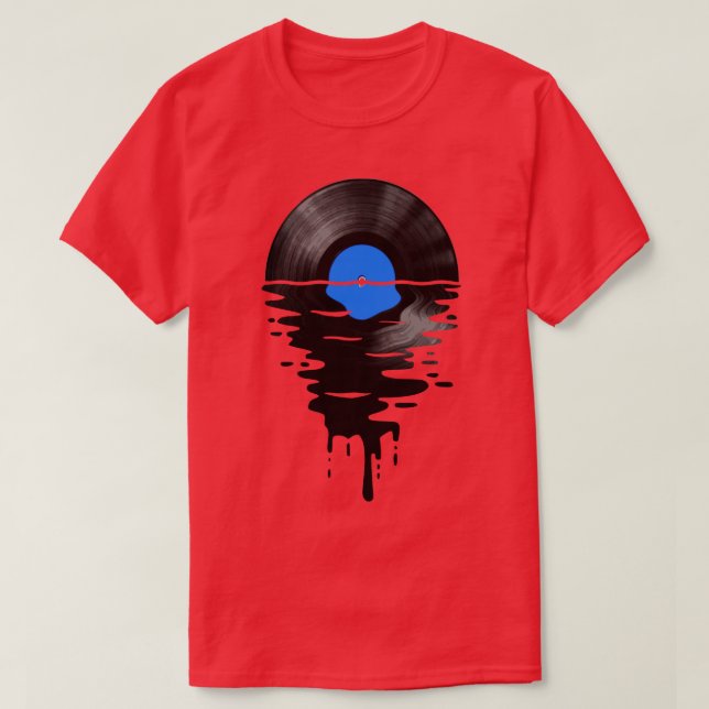 Camiseta Vinyl LP Music Record Sunset Blue (Diseño del anverso)
