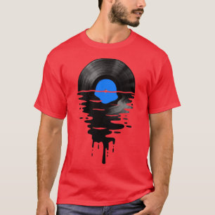 Camiseta Vinyl LP Music Record Sunset Blue