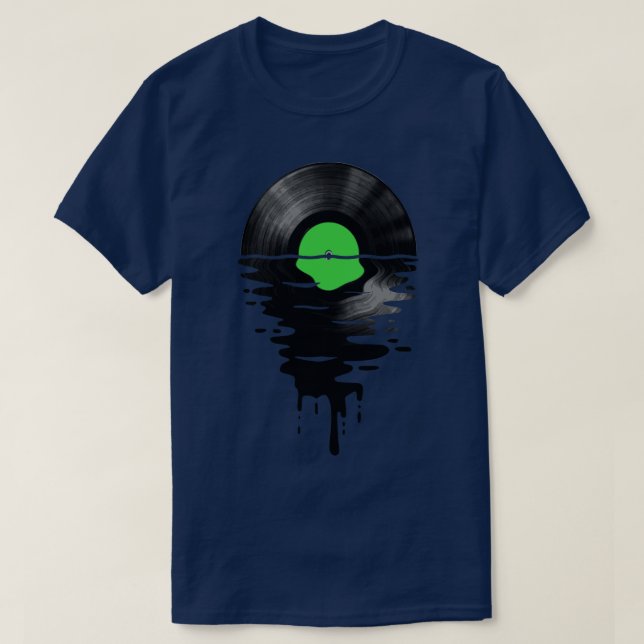 Camiseta Vinyl LP Music Record Sunset Green (Diseño del anverso)