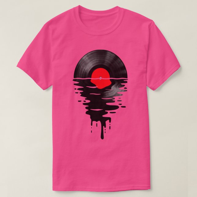 Camiseta Vinyl LP Music Record Sunset Red (Diseño del anverso)