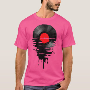 Camiseta Vinyl LP Music Record Sunset Red