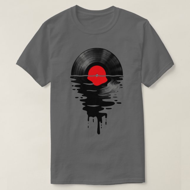 Camiseta Vinyl LP Music Record Sunset Red (Diseño del anverso)