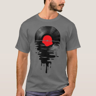 Camiseta Vinyl LP Music Record Sunset Red