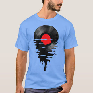 Camiseta Vinyl LP Music Record Sunset Red Pin