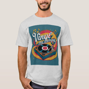 Camiseta Vinyl Mi Terapia - Tee de récord de cosecha de arc