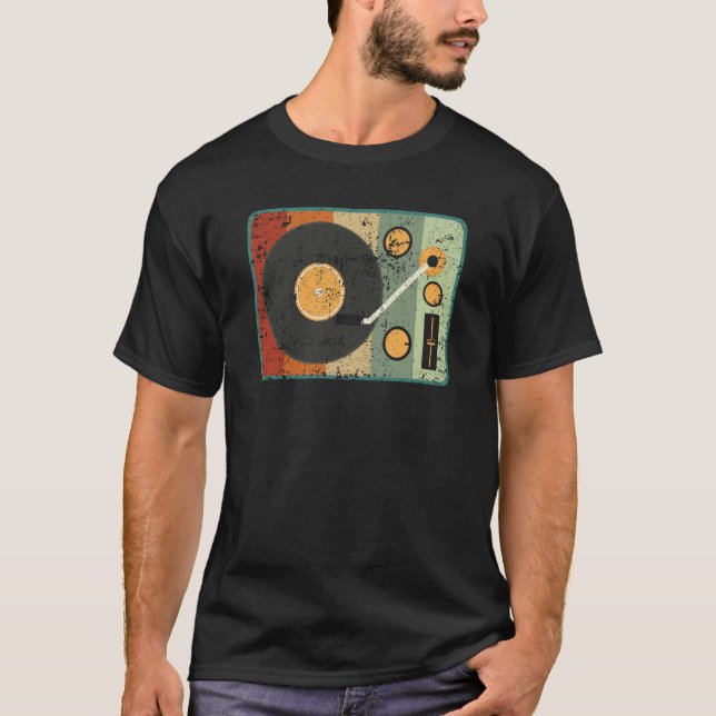 Camiseta Vinyl Record Player Retro Music Record Collector   (Anverso)