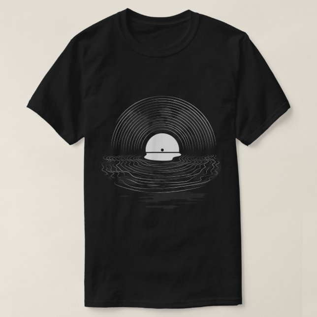 Camiseta Vinyl Record Sunset Reflection Design (Diseño del anverso)