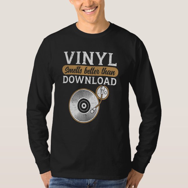 Camiseta Vinyl Smells Better Than Download Record Collector (Anverso)