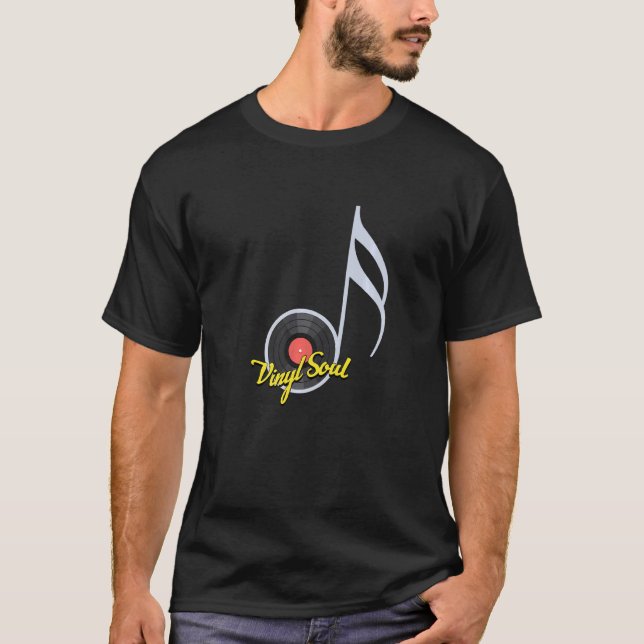 Camiseta Vinyl Soul Music Notes Dj Deejay Turntable Headpho (Anverso)