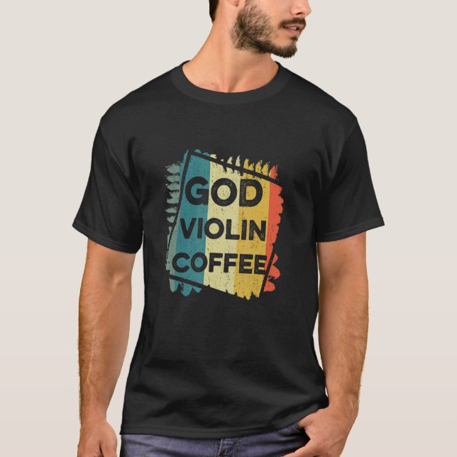Camiseta Viol de culto a la Iglesia del Café de Dios, violi (Anverso)