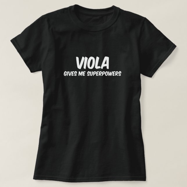 Camiseta Viola superpoderes música divertida de superhéroes (Diseño del anverso)