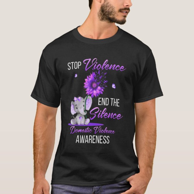 Camiseta Violencia doméstica Concienciación para detener la (Anverso)