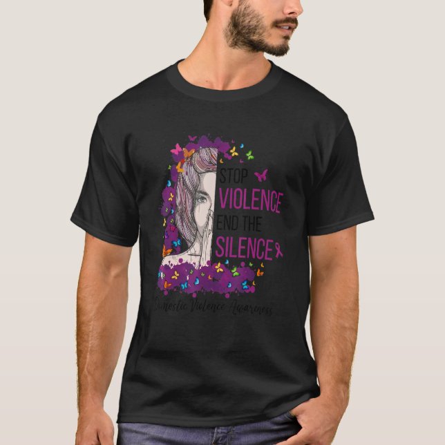 Camiseta Violencia doméstica Concienciación para detener la (Anverso)