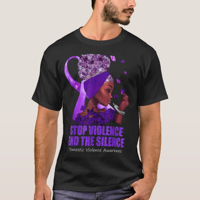 Camiseta Violencia doméstica Concienciación para detener la (Anverso)