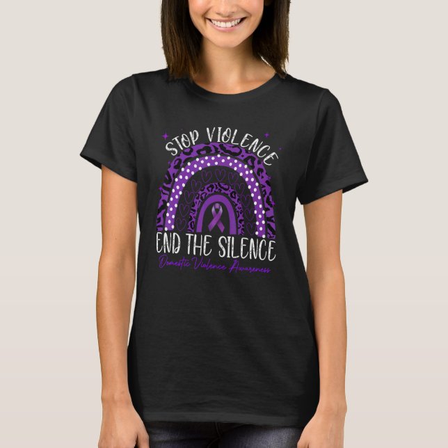 Camiseta Violencia doméstica Concienciación para detener la (Anverso)