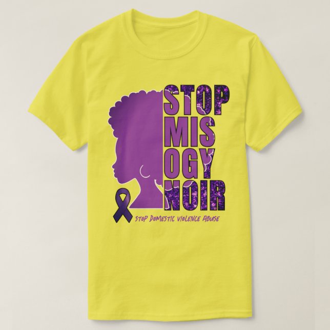 Camiseta Violencia Doméstica Evitar la MISOGYNOIR (Diseño del anverso)