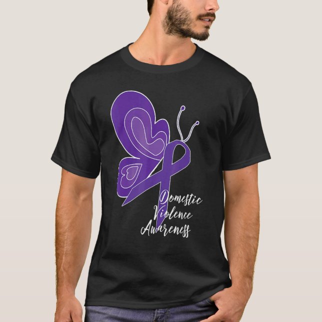 Camiseta Violencia doméstica Maltrato de conciencia Cinta m (Anverso)