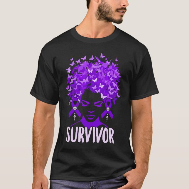 Camiseta Violencia doméstica Mujeres mariposas violetas Sur (Anverso)