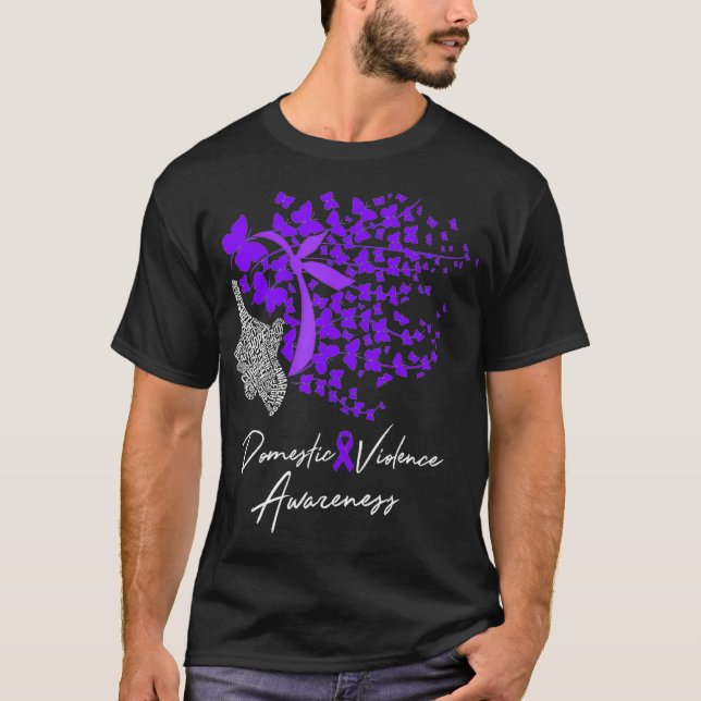 Camiseta Violencia Doméstica Regalos Púrpura (Anverso)