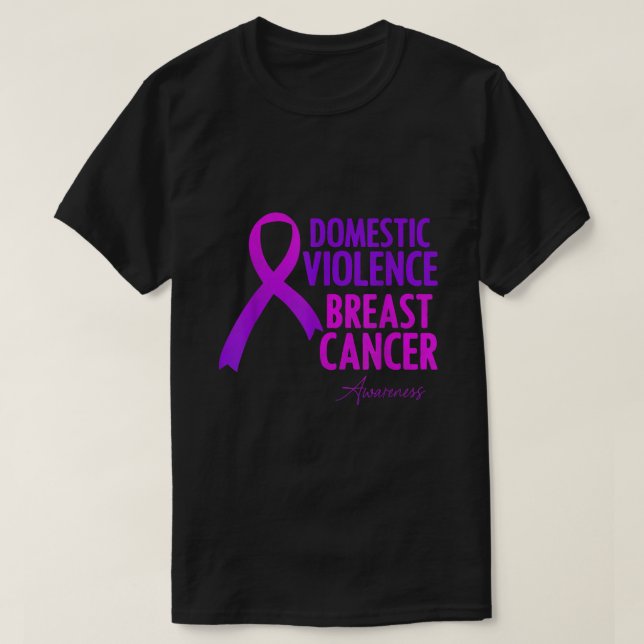 Camiseta Violencia Doméstica Y Concienciación Sobre El Cánc (Diseño del anverso)