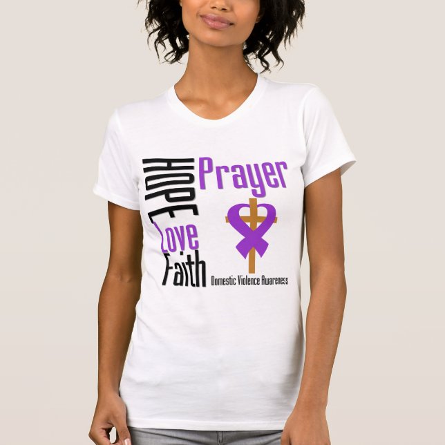 Camiseta Violencia en el hogar de la cinta del rezo de la (Anverso)