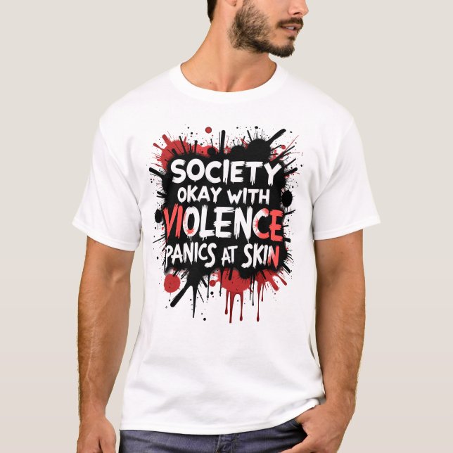 Camiseta Violencia vs. Tee de piel (Anverso)