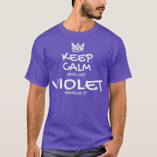 Camiseta Violet Keep Calm Nombre Personalizado Amigo Sarcás