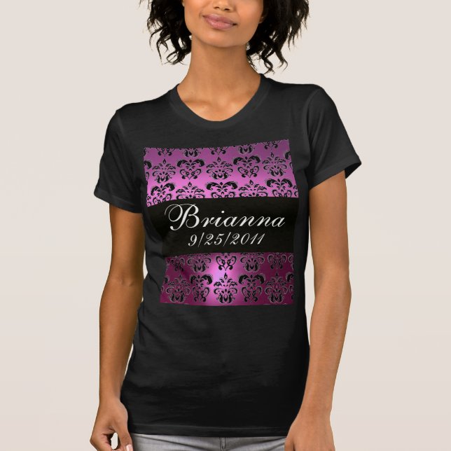 CAMISETA VIOLET PURPLE BLACK DAMASK (Anverso)