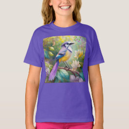 Camiseta Violet Tufted Jay Fantasy Bird