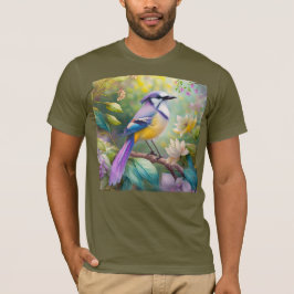 Camiseta Violet Tufted Jay Fantasy Bird