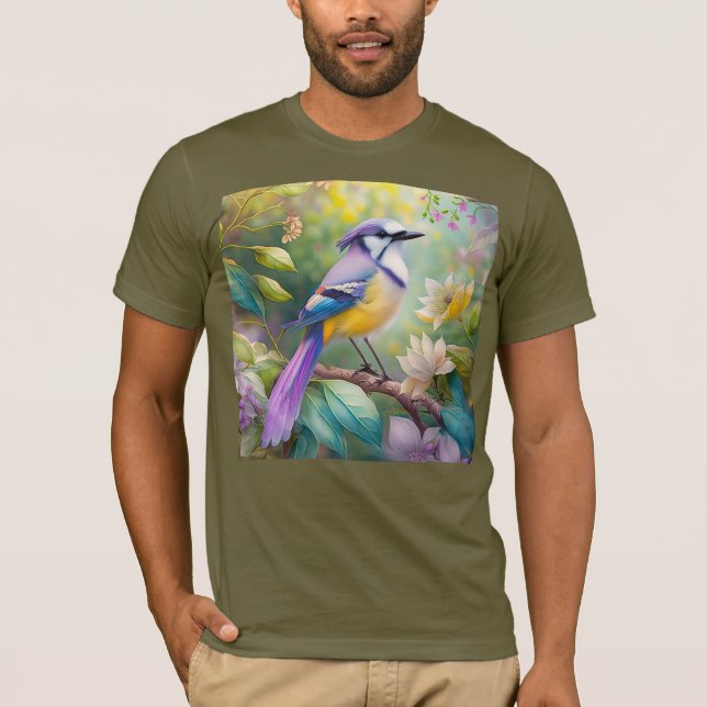Camiseta Violet Tufted Jay Fantasy Bird (Anverso)