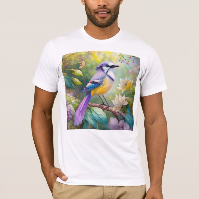 Camiseta Violet Tufted Jay Fantasy Bird (Anverso)