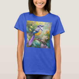 Camiseta Violet Tufted Jay Fantasy Bird