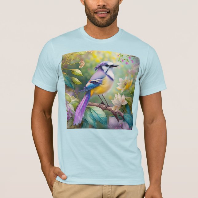 Camiseta Violet Tufted Jay Fantasy Bird (Anverso)