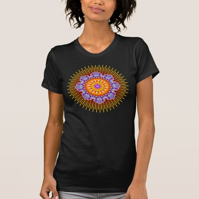 Camiseta Violeta amarilla de la mandala (Anverso)