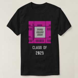 Camiseta violeta de marco de apertura de personali