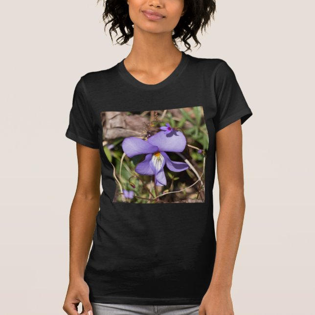 Camiseta Violeta de pie de pájaro con azulejos (Anverso)