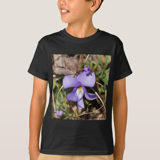 Camiseta Violeta de pie de pájaro con azulejos (Anverso)