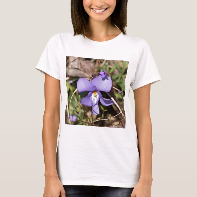 Camiseta Violeta de pies-pájaros con Bluets (Anverso)