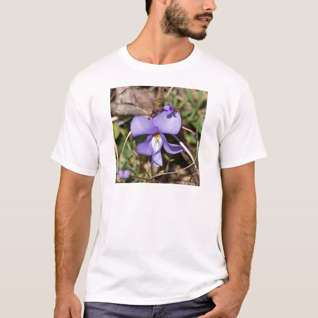 Camiseta Violeta de pies-pájaros con Bluets (Anverso)
