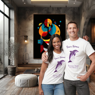 Camiseta Violeta delfín cibernético – Nombre personalizado 