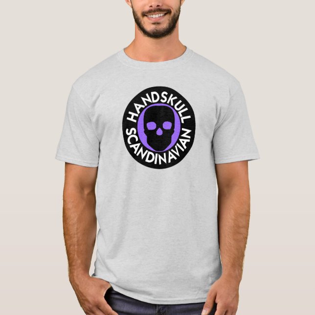 Camiseta violeta HANDSKULL LIV básica P4 (Anverso)