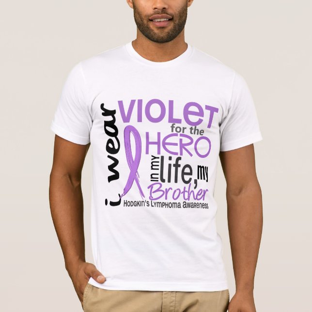 Camiseta Violeta para mi el linfoma de Brother Hodgkin del (Anverso)