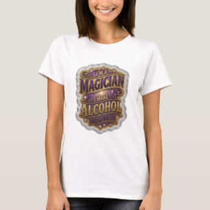 Camiseta Violeta SOY UN MAGO HAGO QUE EL ALCOHOL DESAPAREZC