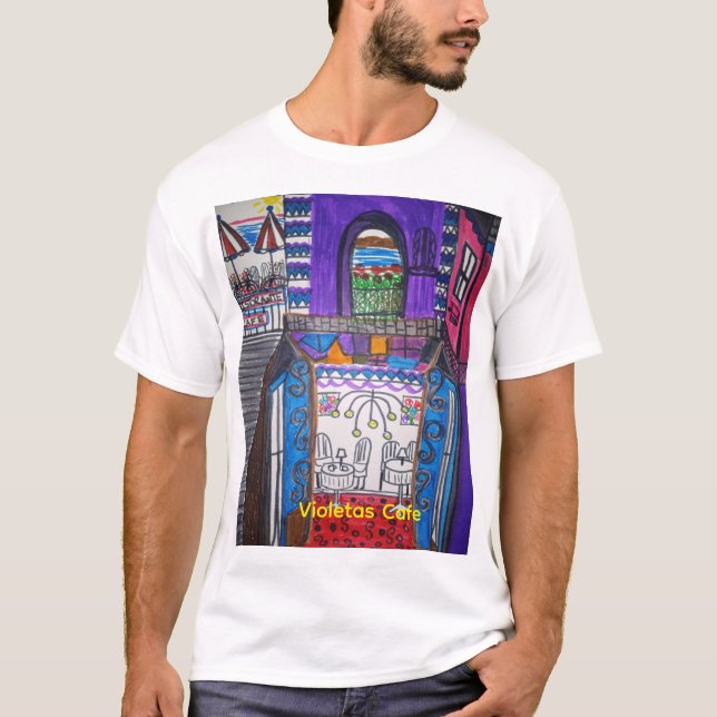 Camiseta Violeta's Cafe Men's Basic T-Shirt (Anverso)