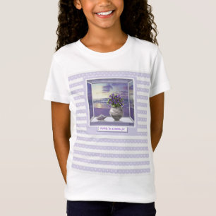 Camiseta violetas en tarro lunar