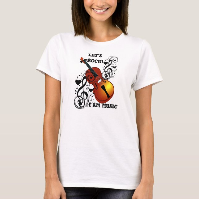 Camiseta Violín, Amante en el corazón_ (Anverso)