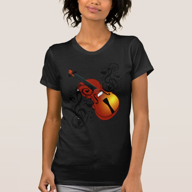 Camiseta Violín, Amante en el corazón_ (Anverso)