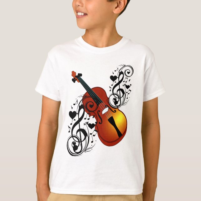 Camiseta Violín, Amante en el corazón_ (Anverso)